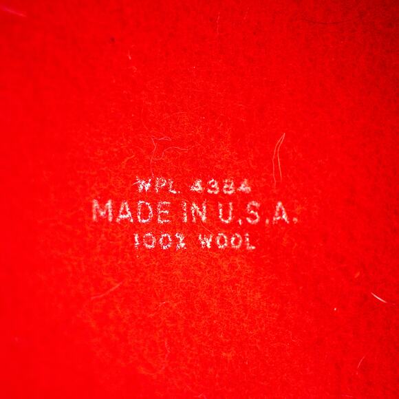 Retro 80s Red Wool Church Hat Wide Brim - Picture 4 of 5